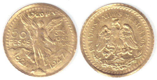 1947 Mexico gold copy of 50 Pesos A002908